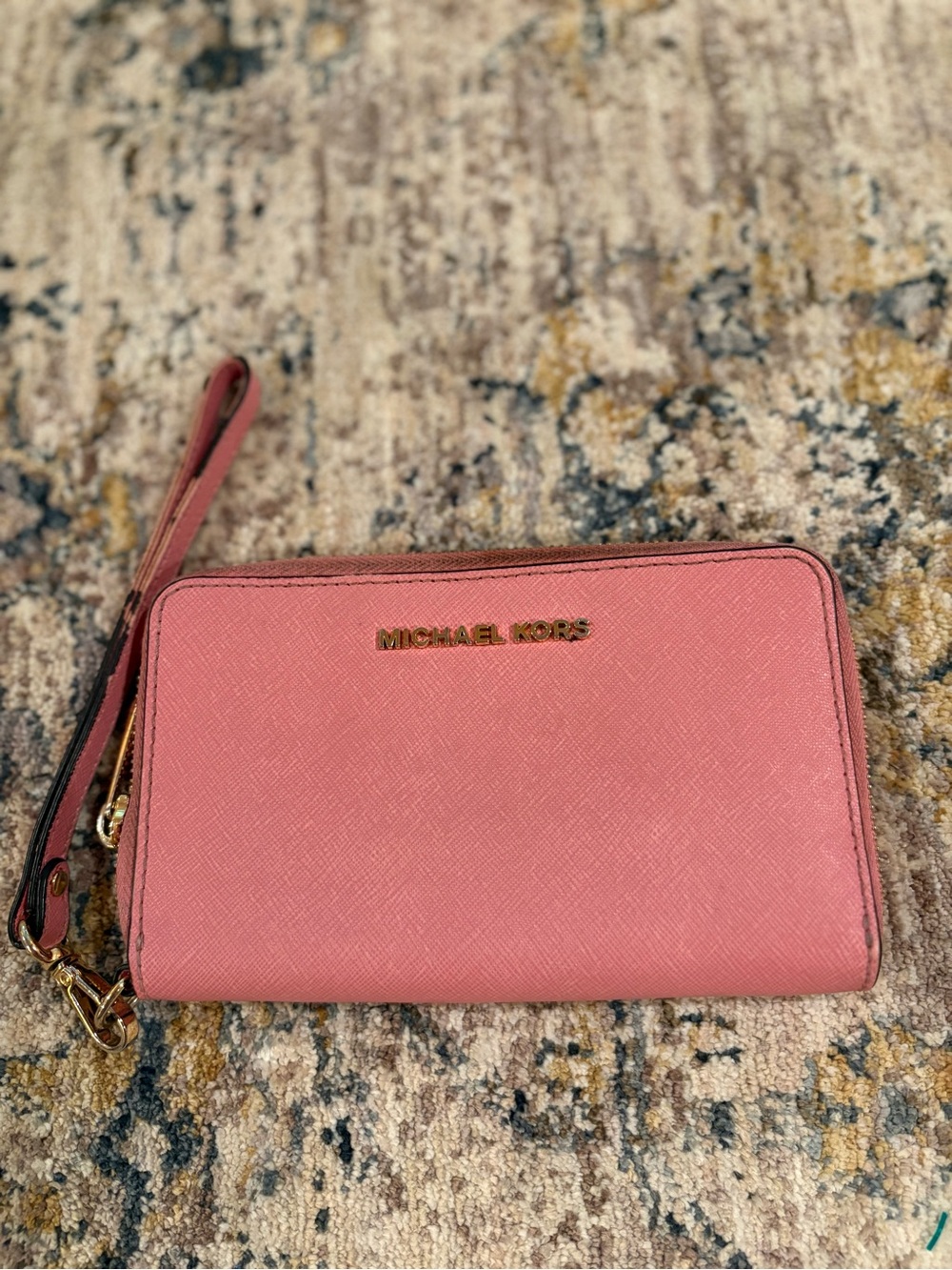 Michael Kors Hot Pink Mini Wristlet MK Women’s jet set Continental Wallet Purse